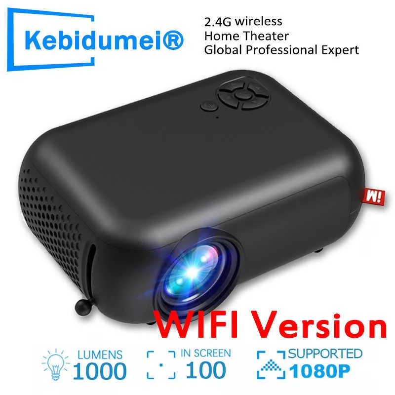 Projetores MINI Projetor Wireless WIFI Travel Camping Projetores 1080P 4K 2.4G TV Home Theater Cinema Compatível com HDMI Telefone de suporte de vídeo T221216