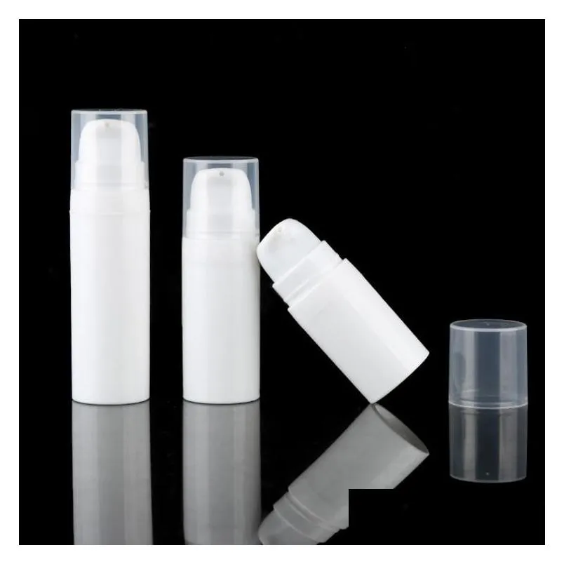 Botellas de embalaje 5Ml 10Ml Bomba de loción sin aire blanca Mini muestra y botella de prueba Envase Cosmético Envasado Rh0578 Drop Delivery Off Dhdxk