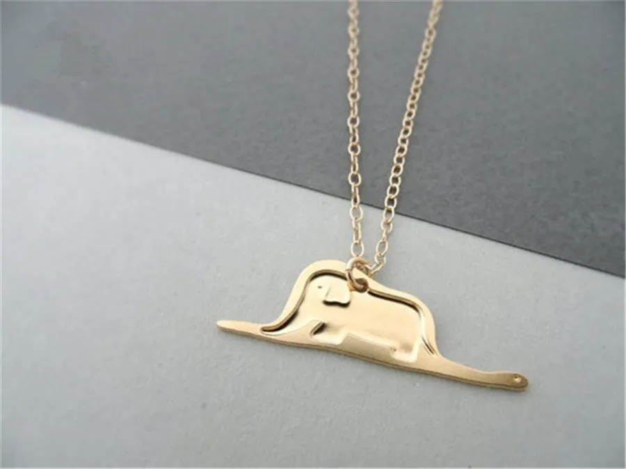 Baby Elephant in Snake Swallow Necklace Little Le Petit Prince Necklace Story Cartoon Image Cute Animal Jewelry Gifts