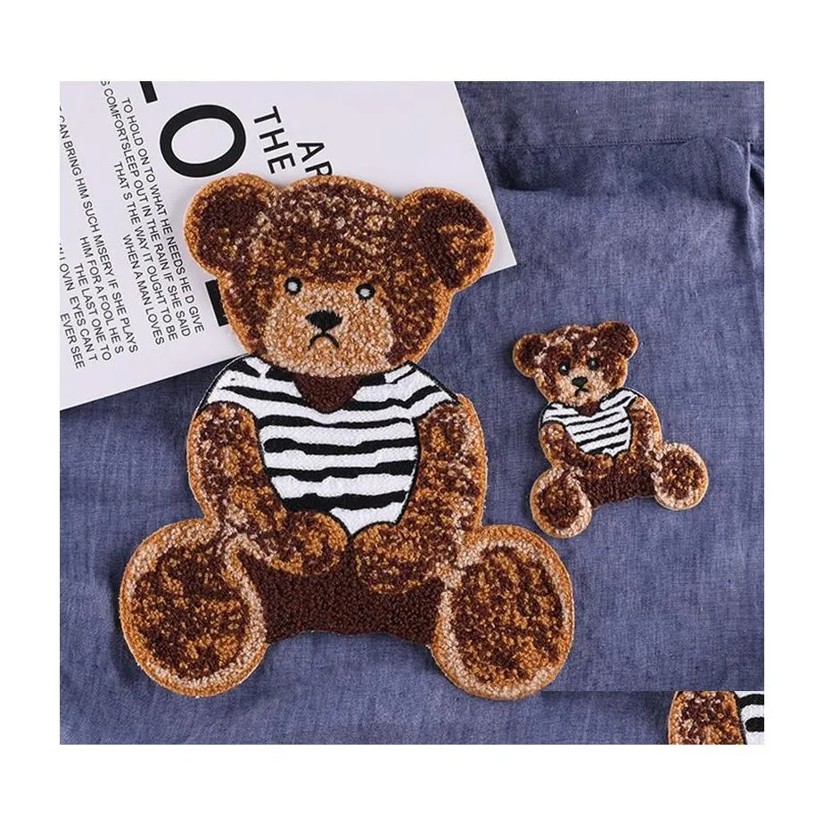 Sewing Notions Tools Cute Bear Towel Embroidery Clothing Iron Ones T Shirt Jacket Cartoon Sticker Badge Garment Diy Accessories Dr Dh1Yu
