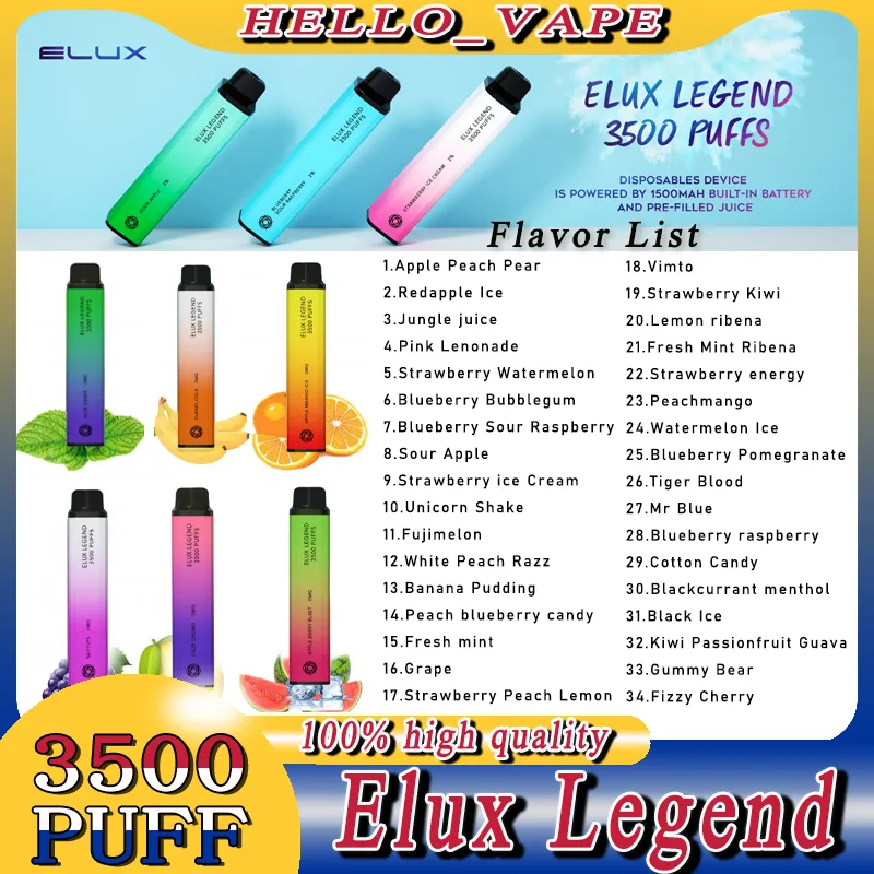 Elux Legend 3500 Puffs Disposable Vapes Bar Elux Legends Pro Electronic