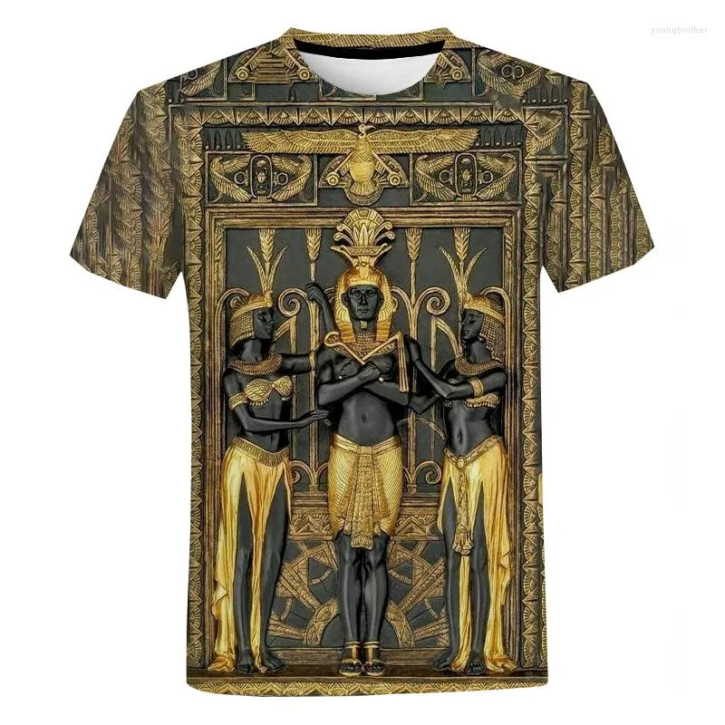 Heren t shirts 2022 oude Egypte 3D printing t-shirts Egyptische Harajuku streetwear shirt mannen vrouwen casual mode korte mouw cool