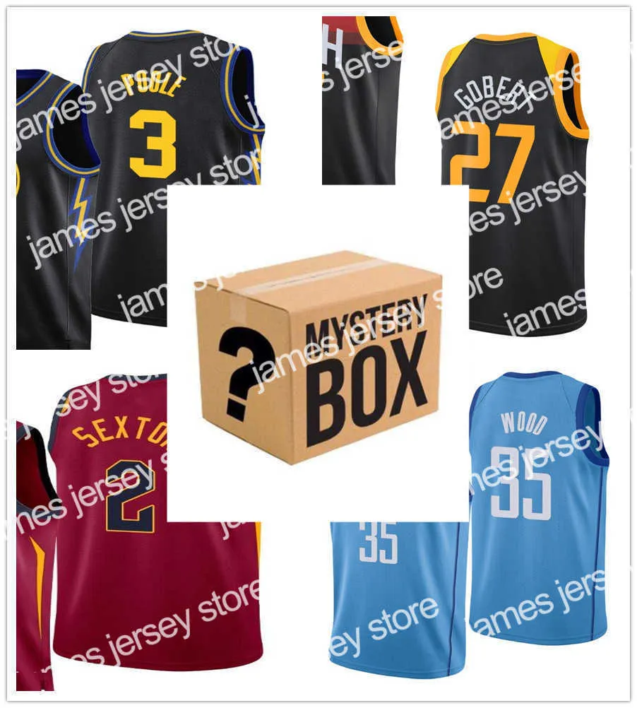 American College Football Wear MYSTERY BOX tous les maillots de basket Mystery Boxes Jouets Cadeaux pour chemises homme Envoyé au hasard uniforme pour homme Bryant Durant James Curry Harde
