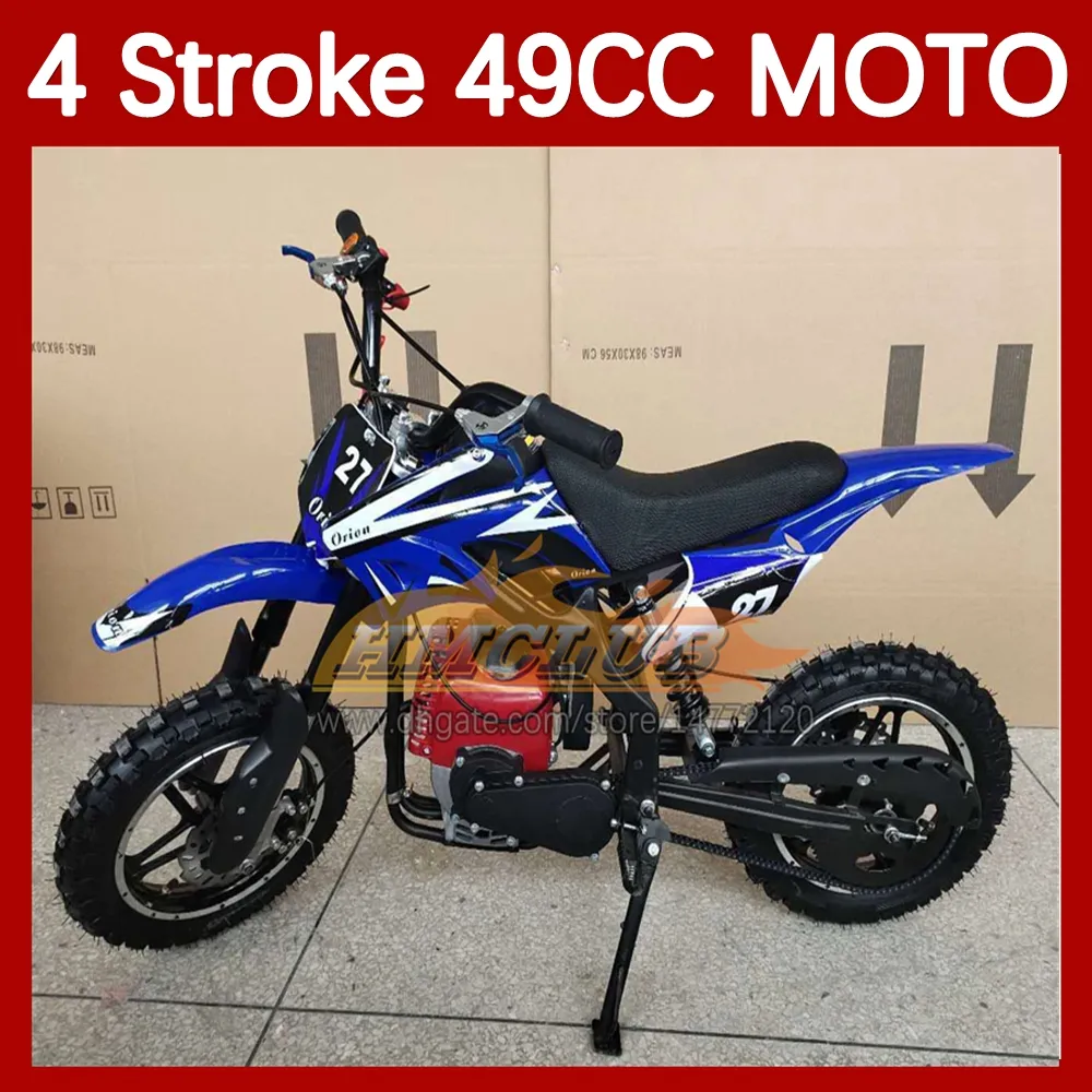 49cc 50cc 4 Stroke Erkek Kız Mini Motosiklet Çocuk Oyuncak Moto Yetişkin Yarış Motosiklet Doğum Günü Hediyeleri Kir Bisiklet ATV ATV Off-Road Spor Benzin Kart Araç Dağ Bisikletleri