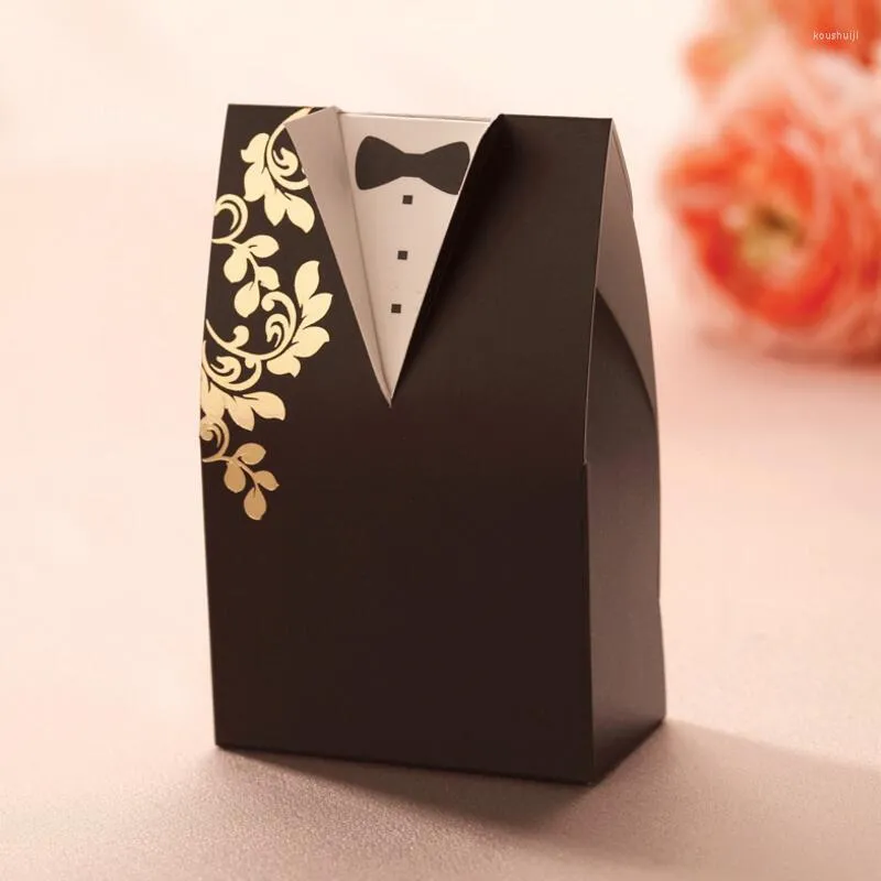 ギフトラップ20pcs/packパーソナライズされた花嫁と花groomチョコレートキャンディボックスクリエイティブウェディングサプライパッケージボックス