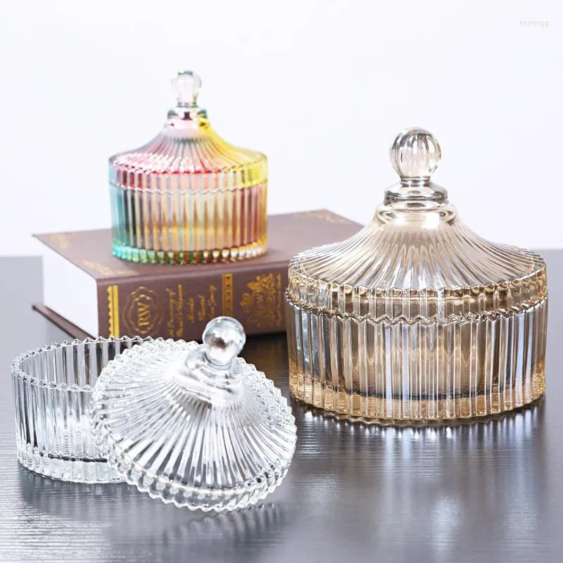 Butelki do przechowywania Europejskie luksusowe krystalicznie przezroczyste szklane oczyszczanie miski kontener kreatywny pudełko biżuterii z pokrywką słoika