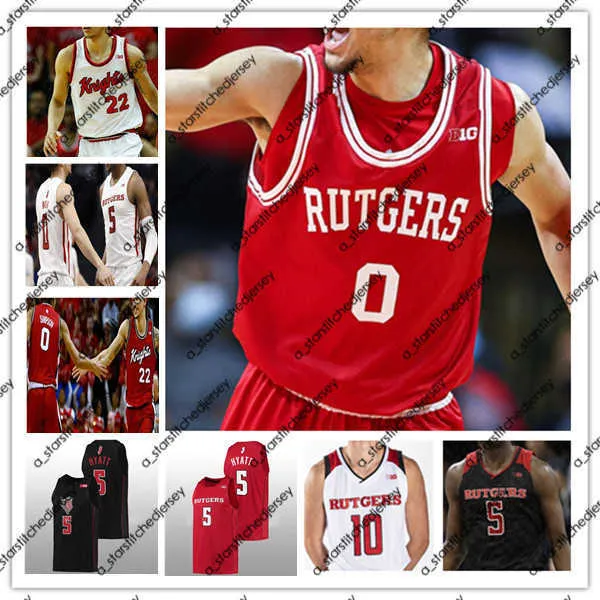 대학 농구복 Rutgers Scarlet Knights Ncaa 대학 농구 유니폼 Clifford Omoruyi Cam Spencer Aundre Hyatt Ron Harper Jr. Paul Mulcahy Antwone