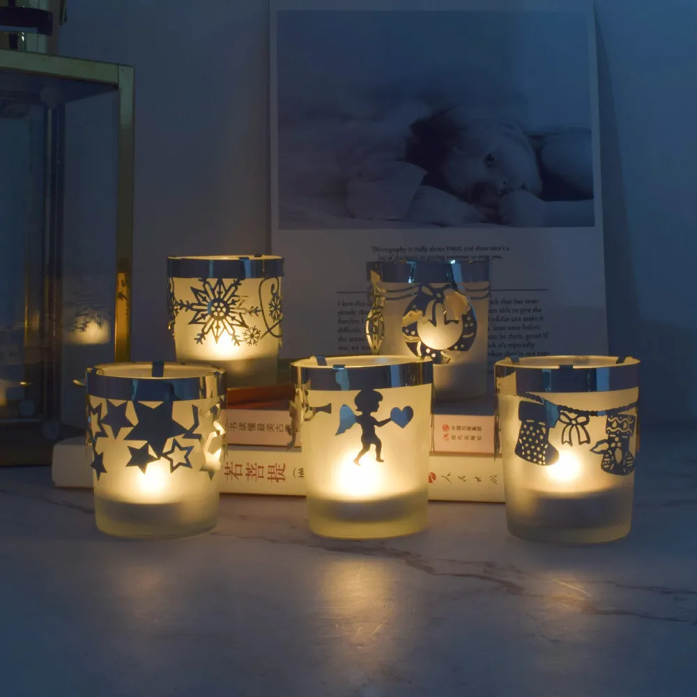 Portacandele in vetro creativo comodino arredamento aromaterapia candela tazza atmosfera romantica candele base