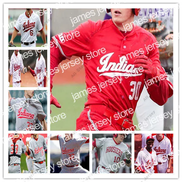 O beisebol universit￡rio veste beisebol universit￡rio usa a campanha de beisebol de Indiana Hoosier personalizada, Schaffer Aaron Beck Max Wright Josue Urdaneta Brian Fuentes Ellison