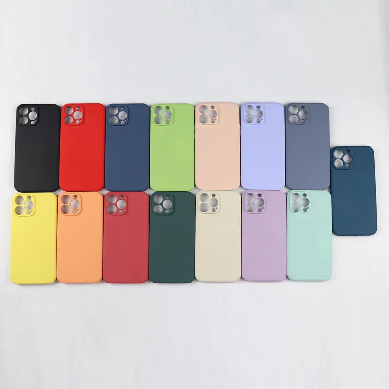 Werks Silikon -Telefon Leder Hülle 14 Max 14 Pro -Hülle farbenfrohe TPU Soft Shell Accessoire für iPhone 13 Großhandel Farbe Customized