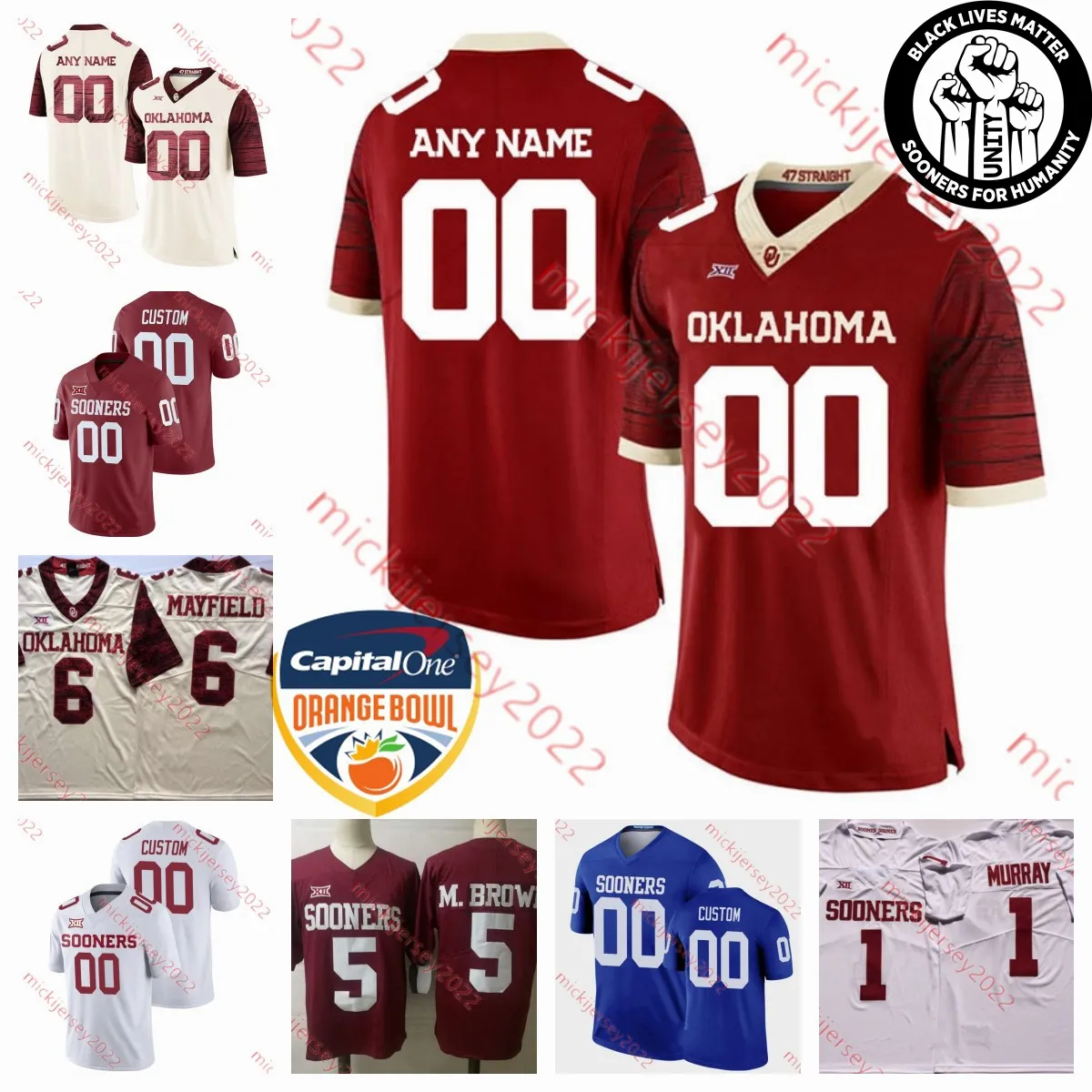 American College Football Wear Mens Custom College Oklahoma Sooners Jersey 44 Brian Bosworth Theo Wease Jr. Jadon Haselwood Woodi Washington T.J. Pledger Caleb Kel