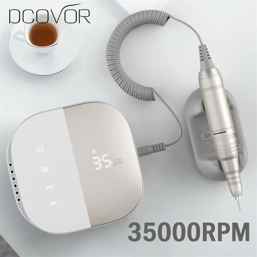 DCOVOR 2020 NEW DESIGN NAILL DRATH 35000 RPM Electric HD LED Display Nail Tools Manicure Drill Electric Art Equipment300a