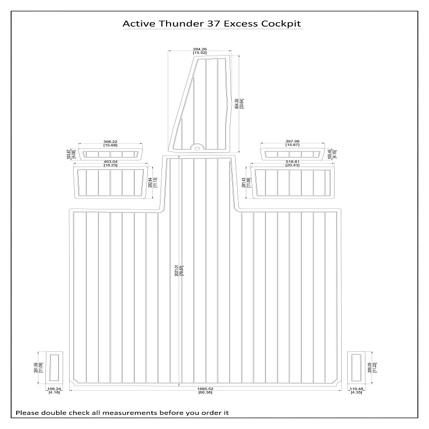 2002 Actieve Thunder 37 Overtollige cockpitboot Eva Faux Foam Teak Deck Floor Pad