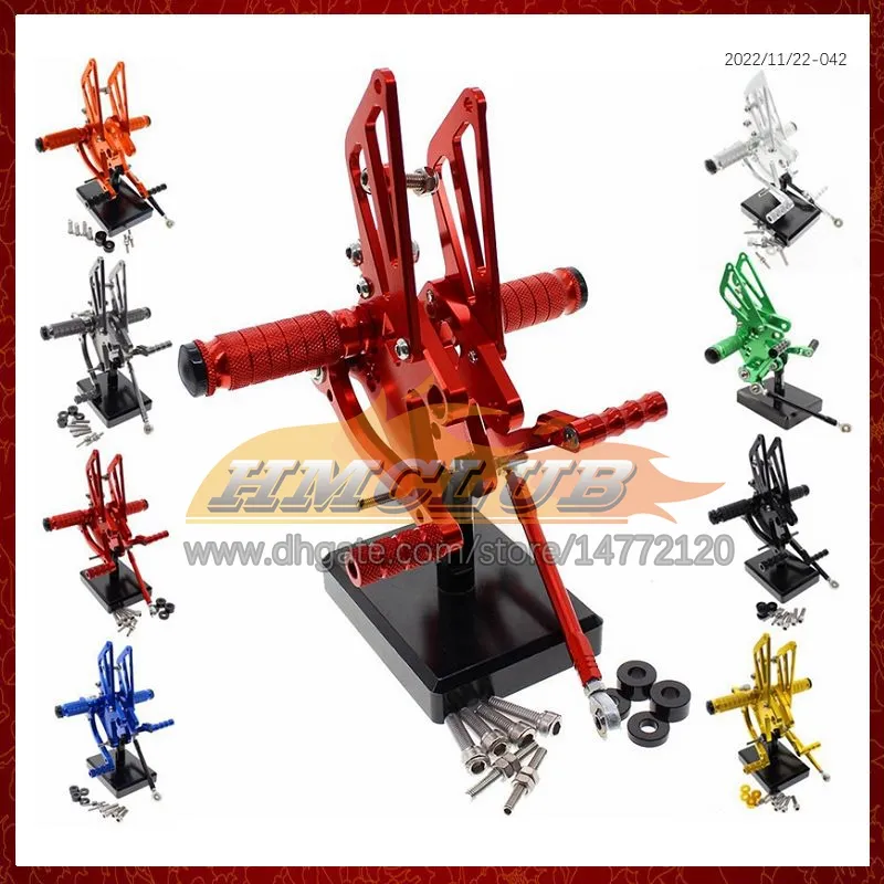 Motorcycle Adjustable CNC Foot Rest Footpeg Rear Set Pedal For KAWASAKI NINJA ZX 6R 6 R CC ZX636 ZX6R ZX-636 ZX-6R 03 04 2003 2004 CNC Foot Pegs Footrest Rearset Kit 8Colors