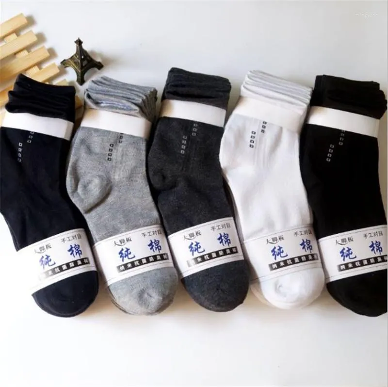 Men's Socks 20pcs 10Pairs Autumn Winter Warm Cotton Men Casual Calcetines Business Black White Blue Drop 2022