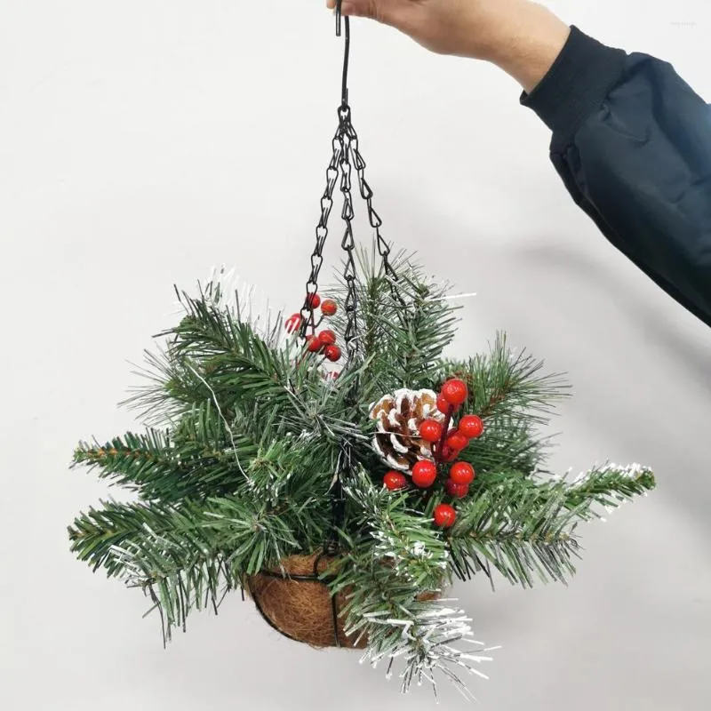 Christmas Decorations Decoration LED Lights Hanging Basket Outdoor Garland Ornaments Garden Home Party Festival Supplies 1PC
