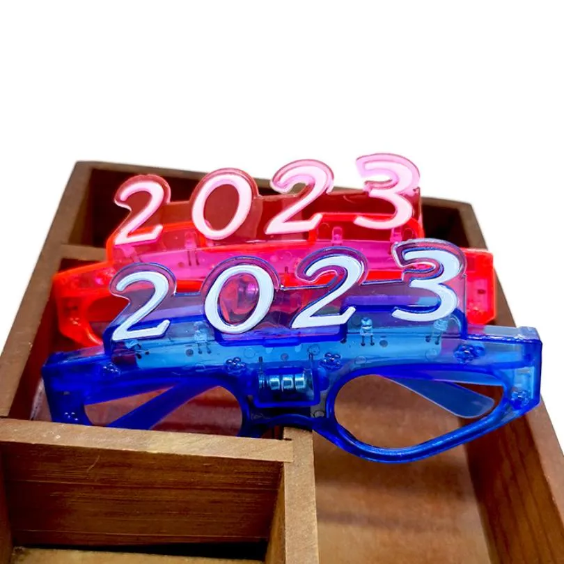 LED Toys LED Lighted 2023 Glasses Glowing Flashing Eyeglasses Rave Glow Shutter Shades Eyewear for New Year Kids Adults Sizes