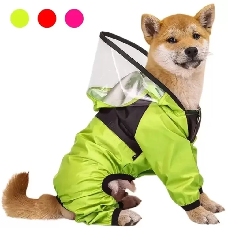 Pet Dog Raincoat The Dog Face Pet Clothes Jumpsuit Waterproof Dog Jacket Dogs Water Resistant Clothes for Dogs Pet Coat bb1216