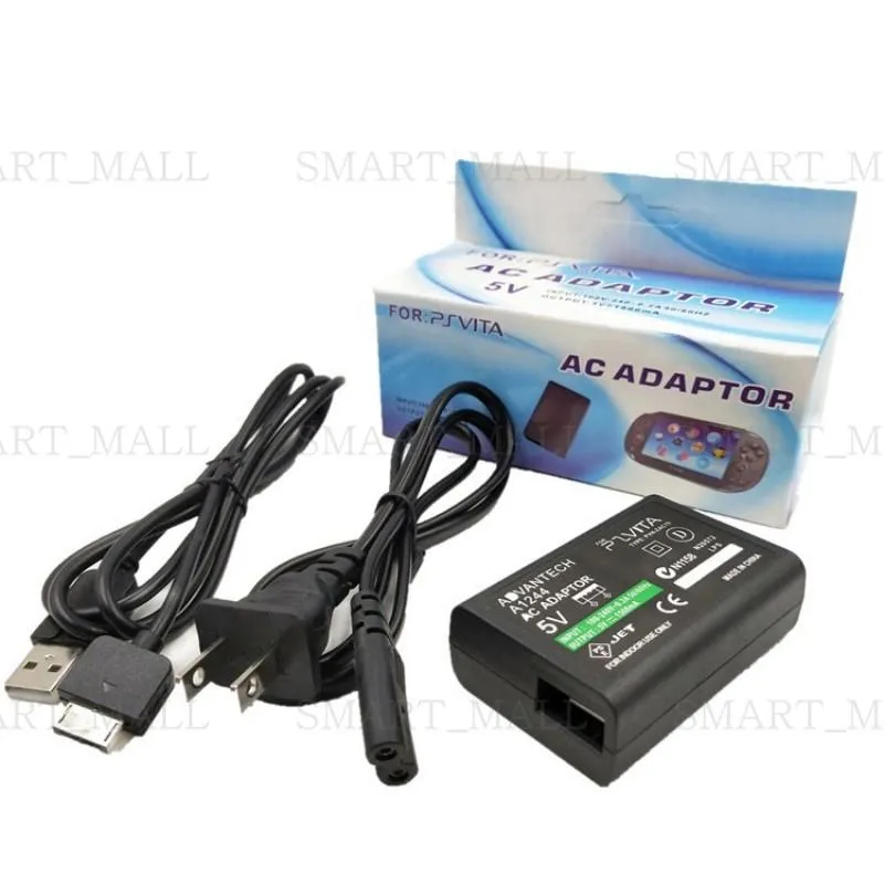 US Plug Home Wall Charger Power Supply AC Adapter USB Data Sync Charging Cable Cord For Psvita PS Vita PSV