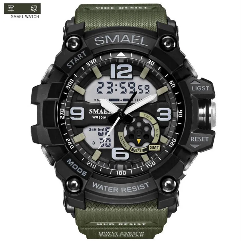 Smael SL1617 Relogio Men's Sports Watches leidde Chronograph Polshorwatch Military Watch Digital Watch Good Gift for Men Boy296r