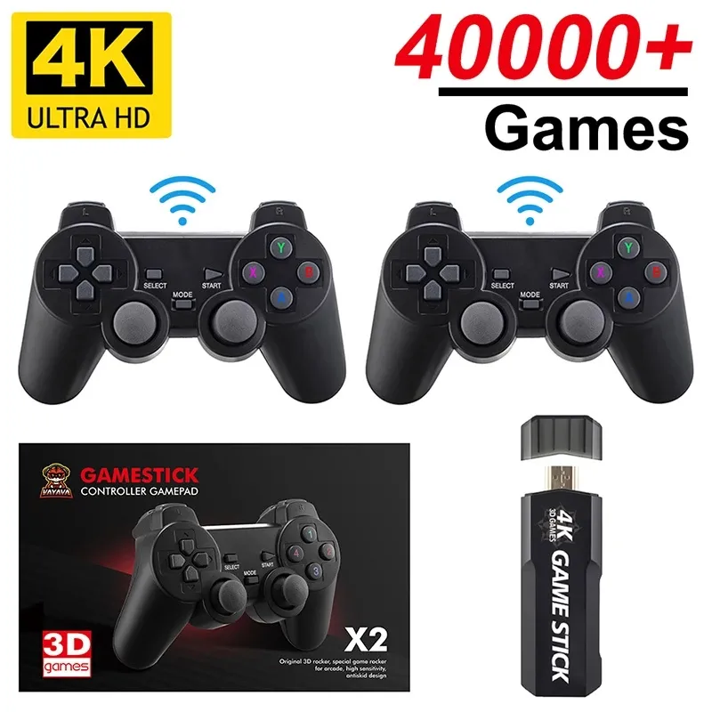 GD10 Game Stick X2 Hôte Nostalgique 128G/64G 4K Hd Console De Jeux Vidéo  Rétro Contrôleur Sans Fil Construit En 40000 Jeux Pour Garçons Cadeau Du  31,89 €