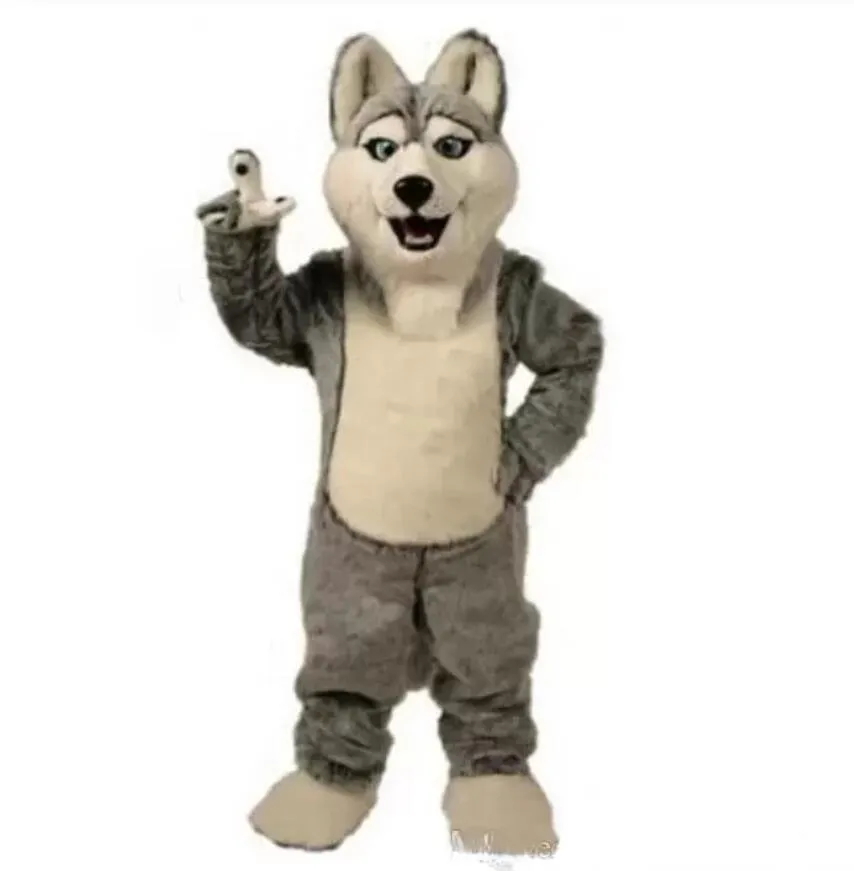 Hot New Wolf Mascot Trajes Halloween Dog Mascot Charact Holiday Head Fanche Party Fantaspume Tamanho do adulto Anivers￡rio