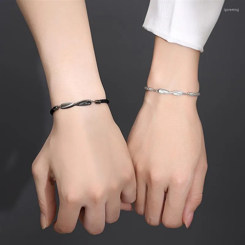 STRAND 2PCS Mode gevlochten paar armband relatie snaar armbanden braclet liefhebbers sieraden Valentijnsdag cadeau