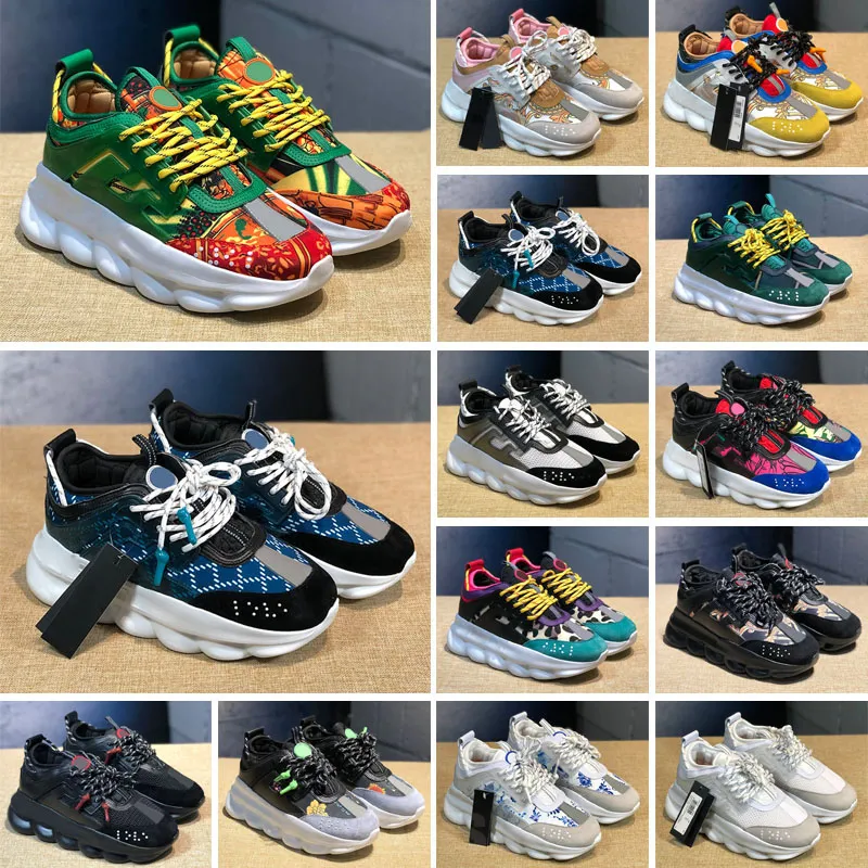 Lüks Tasarımcı Günlük Ayakkabılar Chain Reaction Wild Jewels Chain Link Trainer Sneakers