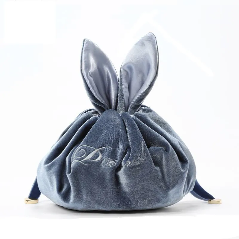 Trousse de toilette pliable en forme de lapin pour femmes, 3 pièces, trousse de toilette pliable en forme de lapin pour Sport et voyage, mélange de couleurs