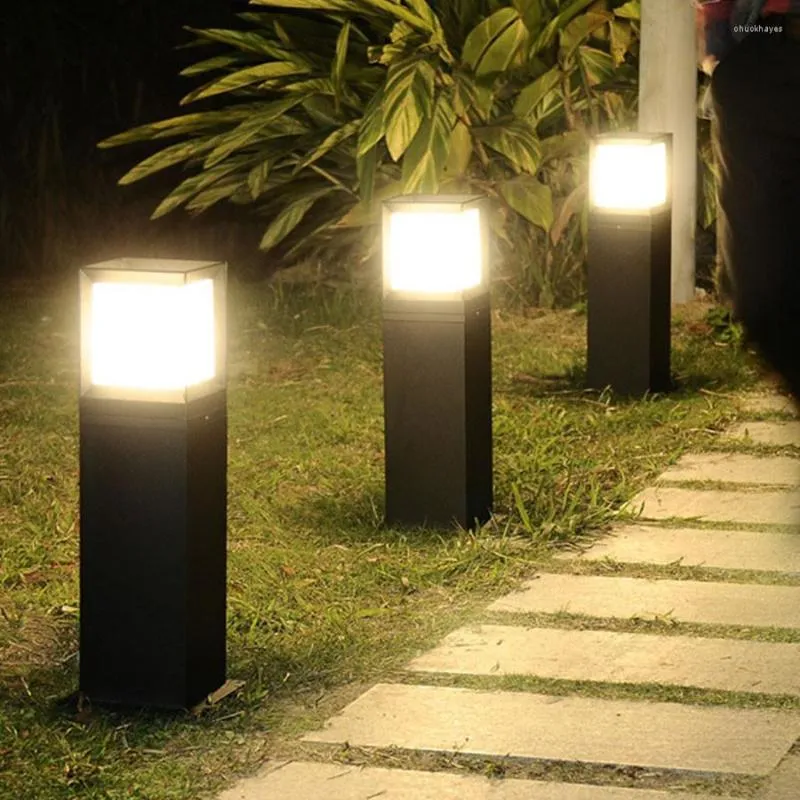 Extérieur LED pelouse lampe jardin cour Villa voie pilier lumière étanche paysage bornes