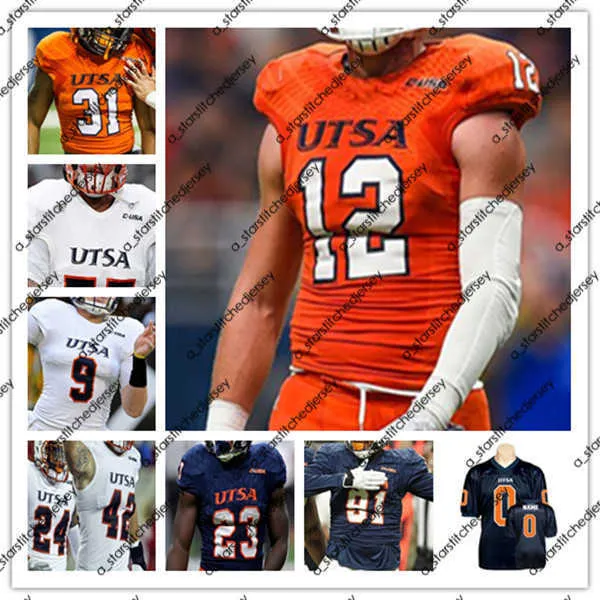 Camisa de futebol americano personalizada Utsa Roadrunners College Brenden Brady Joshua Cephus De'corian Clark Frank Harris