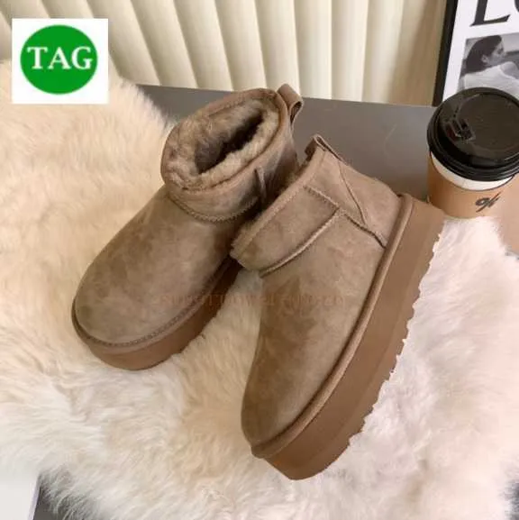 بوتس مصمم كلاسيكي Ultra Mini Platform أستراليا بوتس نساء Snow Boot Shoes Sheepeskin Shearling Chestnut Chestnut Charcoal Black Comfort Winter Winter