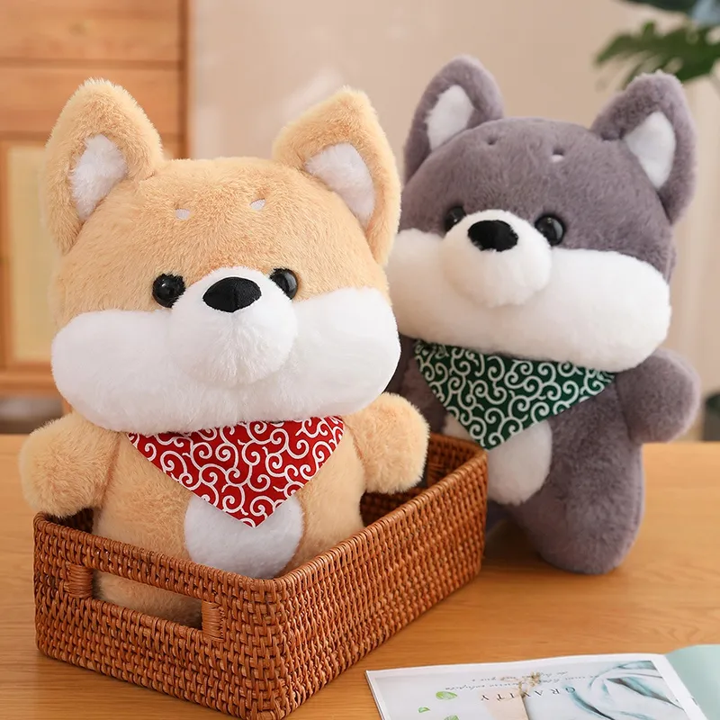 Chaude Kawaii chien en peluche peluche Animal chiot corps oreiller Husky Shiba Inu cadeau d'anniversaire belle peluche poupées pour les enfants