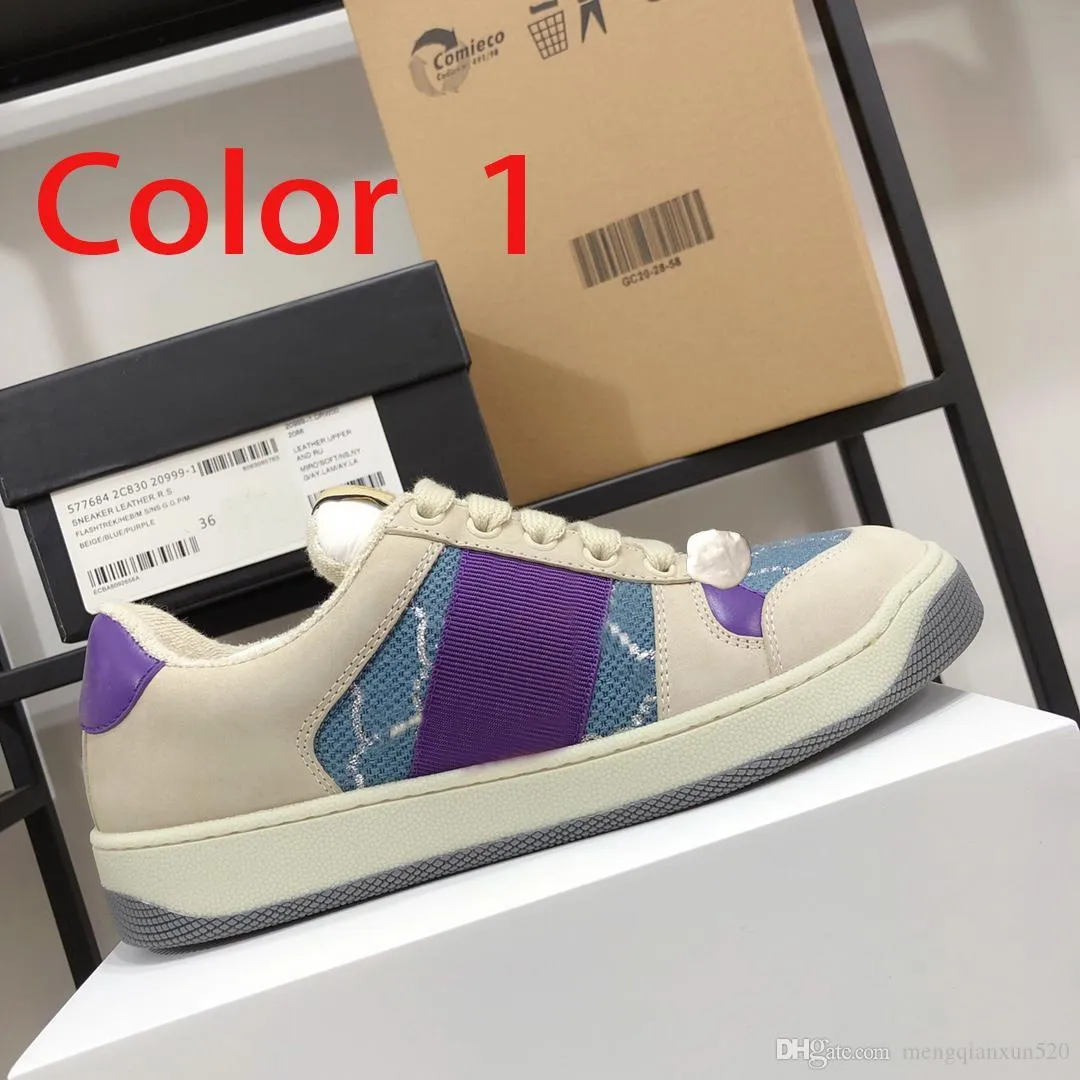 Casual Shoes Running Trainers Woman Shoes Gym Sneakers Women Travel Lace-Up Sneaker 100% Leather Fashion Lady Flat Platform With Box Large Size 35-41-42-45