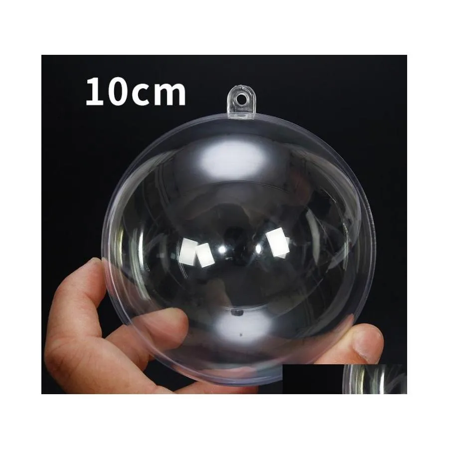 Christmas Decorations 100Mm Clear Plastic Fillable Ornaments Ball Round Transparent Baubles Festival Party Wedding Balls Drop Delive Dhllu