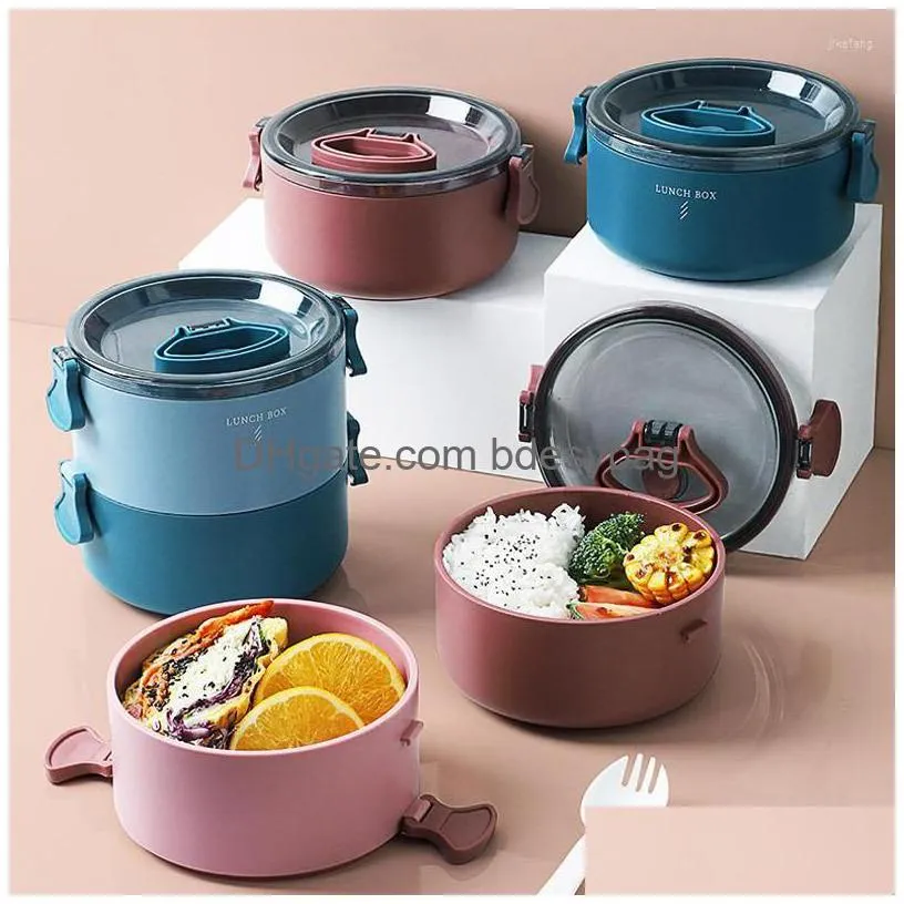 dinnerware sets portable round lunch box selling japanesestyle compartment kitchen leakproof container kids