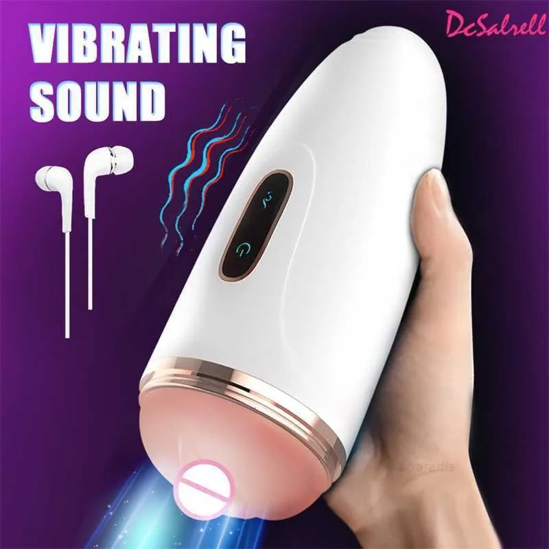 Sex toy masseur masturbateurs automatiques pour hommes avec vibration tasse de masturbation masculine jouets vaginaux réalistes machines sonores noir