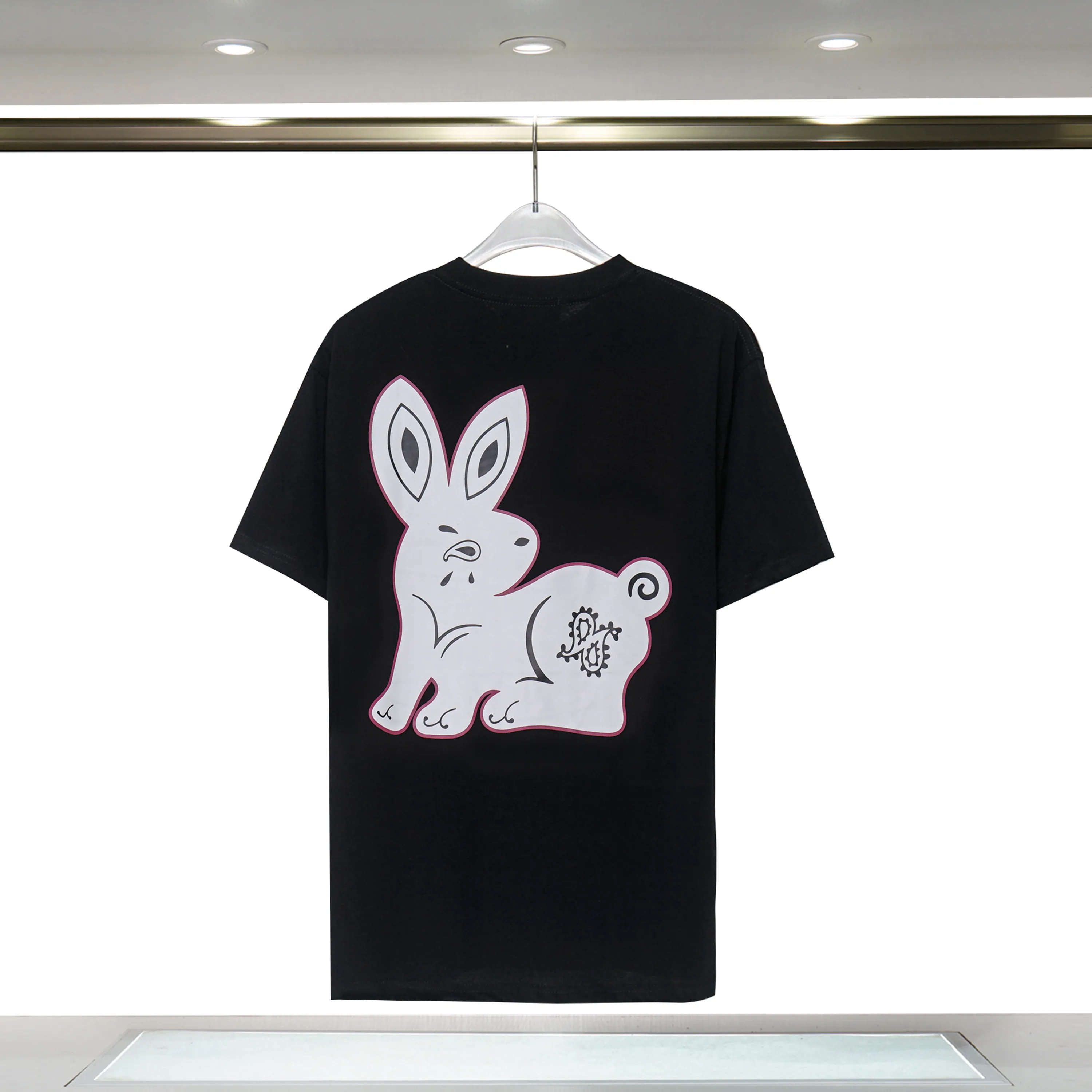 メンズTシャツデザイナー男性レディースTシャツファッションラビットパターンプリントTシャツカジュアルサマーショートスリーブマンティーウーマン衣類アジアサイズS-3XL