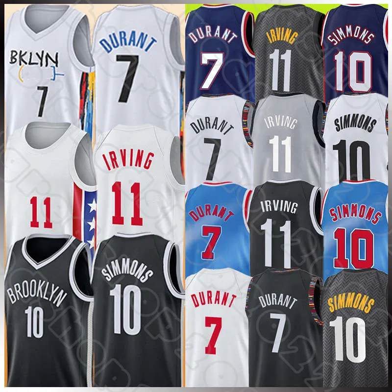 Kevin Durant Kyrie Irving Maglie da basket Ben Simmons Men LaMelo Ball 72 Biggie Jason Williams 2022-2023 City White Black Edition Camicia 2 1 7 10 11 55