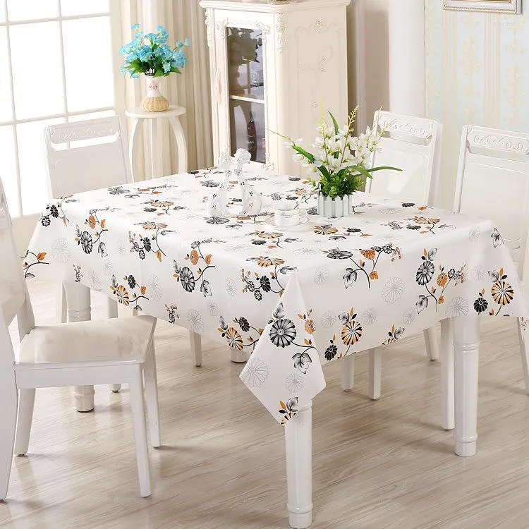 Table Cloth NIOBOMO Dinner Tablecloth Simple Pastoral Flower PVC For Home Cover Waterproof Oilproof