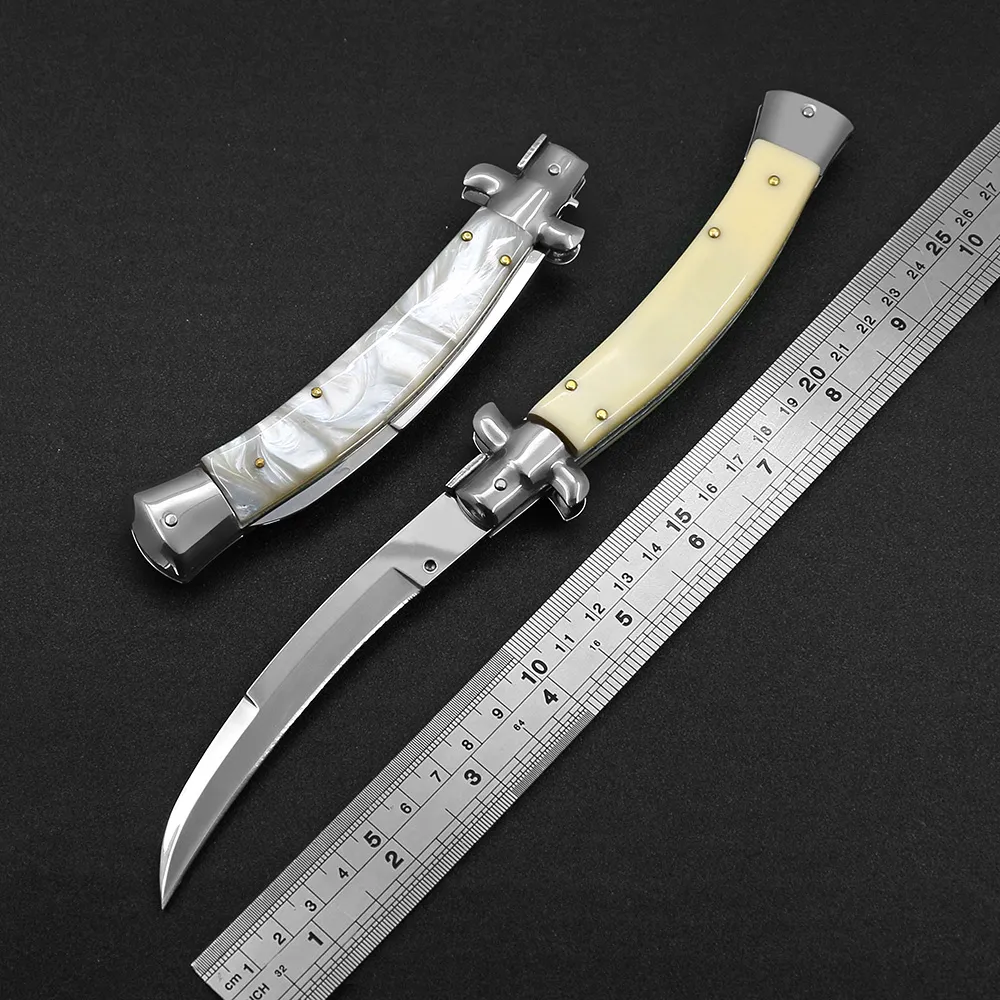 6 Stil Taktik Otomatik Bıçak Pala Ayna Bıçağı Akrilik Tutamak Açık Hava Kampı EDC Çok Fonksiyonlu Araç Tatil Hediyeleri Erkekler