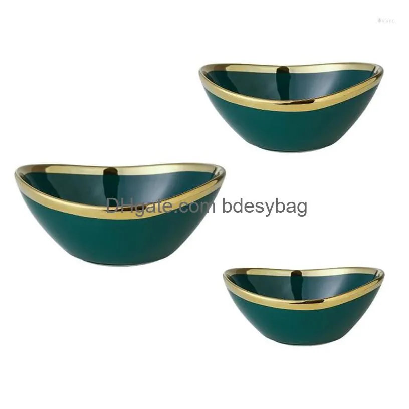 bowls nordic light luxury ceramic creative salad bowl home fruit plate snack dried ingot