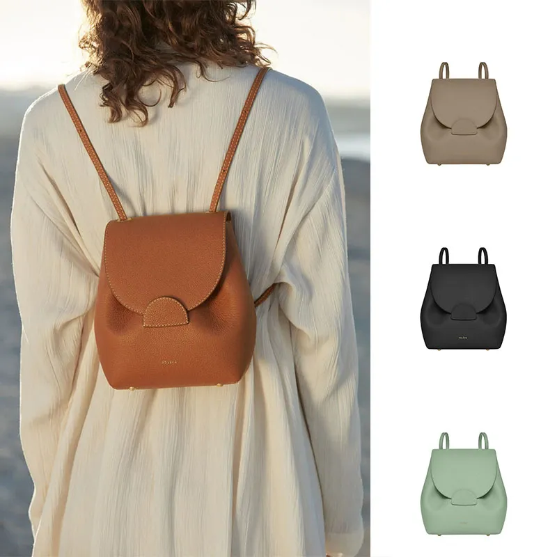 Numero UN Mini Backpack Luxury Women 전립 된 가죽 디자이너 슬라이딩 얇은 가죽 백팩 플랩 자기 버클 클로저 스쿨 가방 지갑 2023