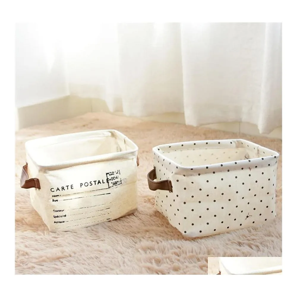 Storage Bags Home Finishing Cotton Linen Bread Basket Cloth Waterproof Foldable Drop Delivery Garden Housekee Organization Otu68