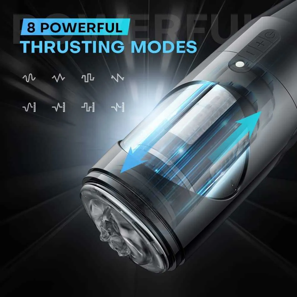 Masturbator Sex Toy Automatic Male Electric Cup with 8 Thrusting and 360Rotation Modes Stroker 3D Textured Sleeve Blow Job CY40