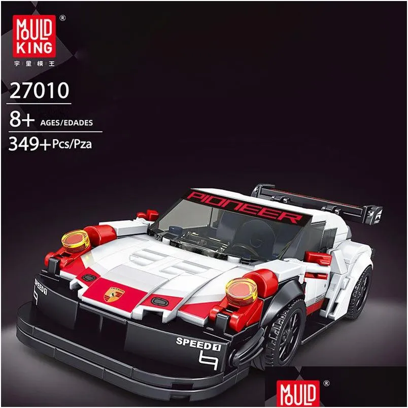 Lepin Blocks Mod King 27010 Movie Game Technic Static Version Porsche 911 Sportcar Building 346pcs Bricks Toys For Kids Drop Deliv DHHVX