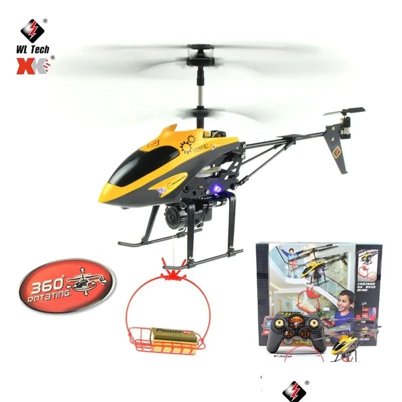 Électrique / Rc Avions Mini Wltoys V388 Rc Drone 2.4G 3.5Ch Colorf Lumières Avec Panier Suspendu Quadcopter Hélicoptère Jouets Pour Enfants Cadeau Dhxyw