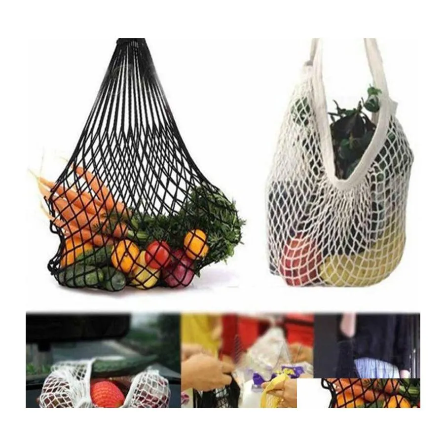 Stockage d'aliments en vrac Marque Mesh Shop Sac Chaîne réutilisable Fourre-tout de fruits Dames Tissé Magasin Épicerie Drop Delivery Maison Jardin Housekee Orgue Otakv