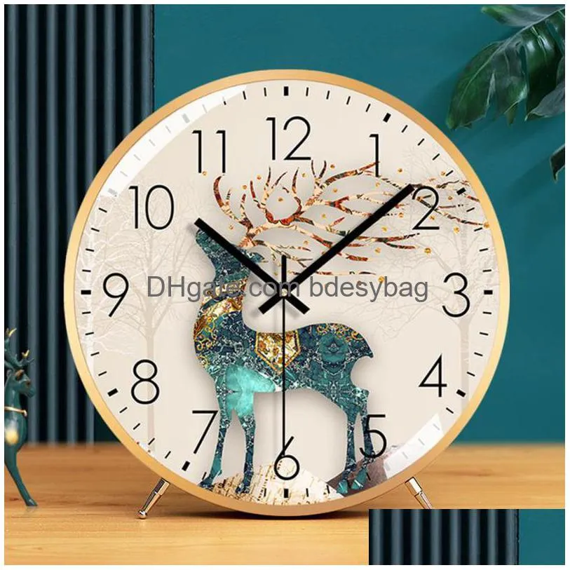 Desk Table Clocks Nordic Clock Home Decoration Living Room European Silent Desktop Bedroom Watch Quartz Drop Delivery Garden Decor Dhliu