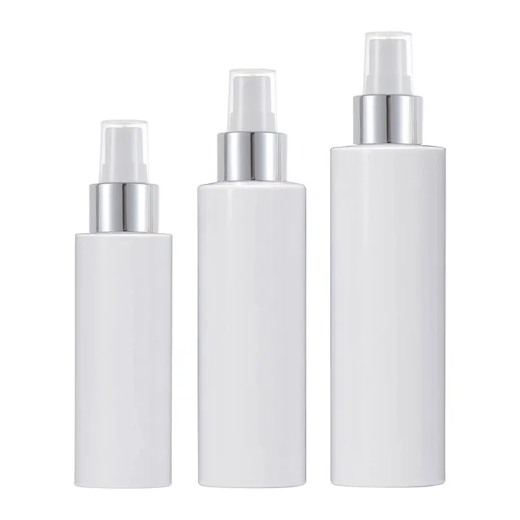 100 ml/150 ml/200 ml Witte Plastic Spray Fles Gouden Ring Spray Top Hervulbare Draagbare Cosmetische verpakking